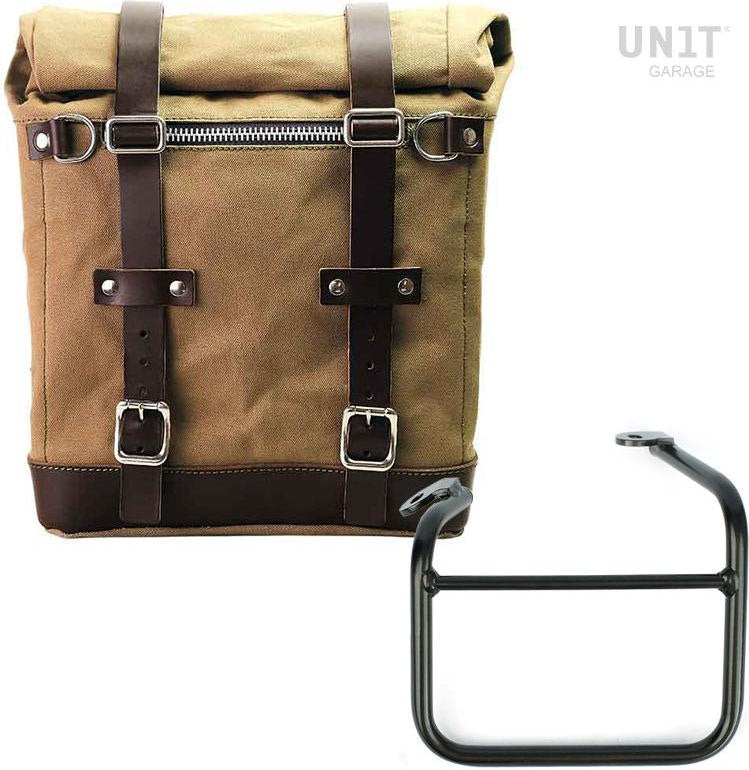 Unitgarage / ユニットガレージ Canvas Side Pannier Scram 22L-30L +Left frame for Ducati Scrambler 1100 with double exhaust on the right | U201-1009SX