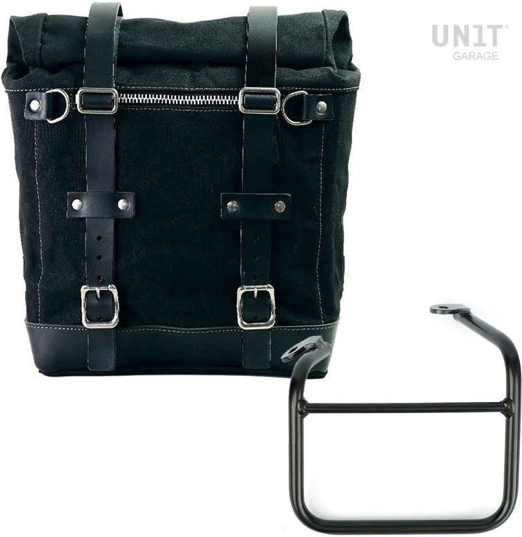 Unitgarage / ユニットガレージ Canvas Side Pannier Scram 22L-30L +Left frame for Ducati Scrambler 1100 with double exhaust on the right | U201-1009SX