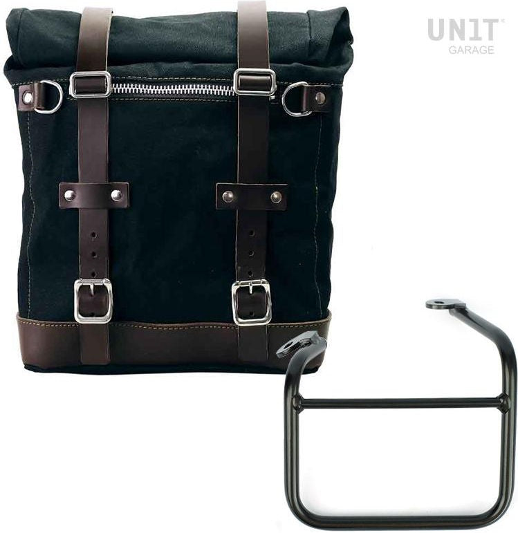 Unitgarage / ユニットガレージ Canvas Side Pannier Scram 22L-30L +Left frame for Ducati Scrambler 1100 with double exhaust on the right | U201-1009SX