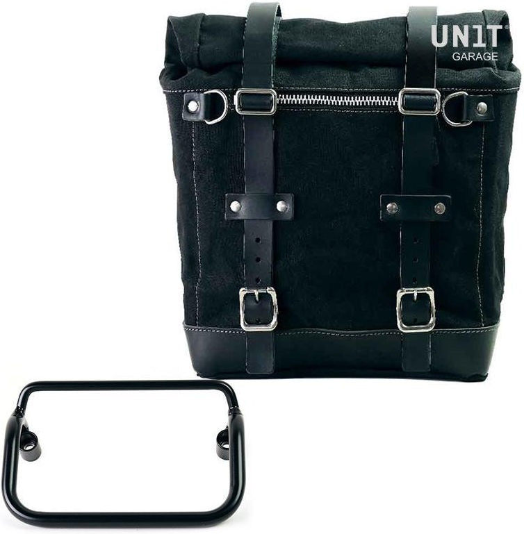Unitgarage / ユニットガレージ Canvas Side Pannier Scram 22L-30L + R18 frame for Fishtail exhaust | U201-3401