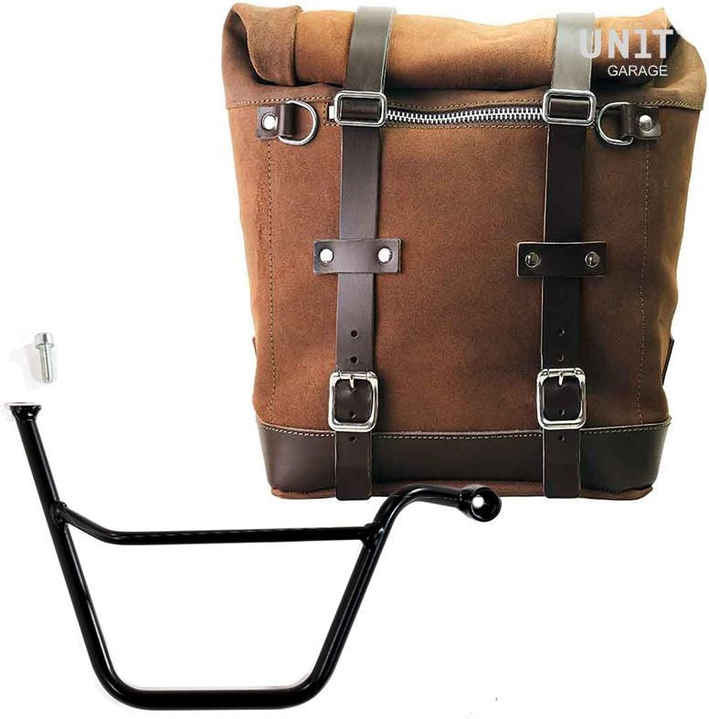 Unitgarage / ユニットガレージ Waxed suede side pannier Scram 22L-30L + Right Subframe Triumph T100 Bonneville (2001-2016) | U202-1005DX