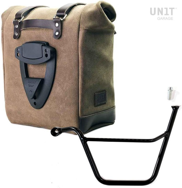 Unitgarage / ユニットガレージ Waxed suede side pannier Scram 22L-30L + Left Subframe Triumph Bonneville T100 (2001-2016) | U202-1005SX