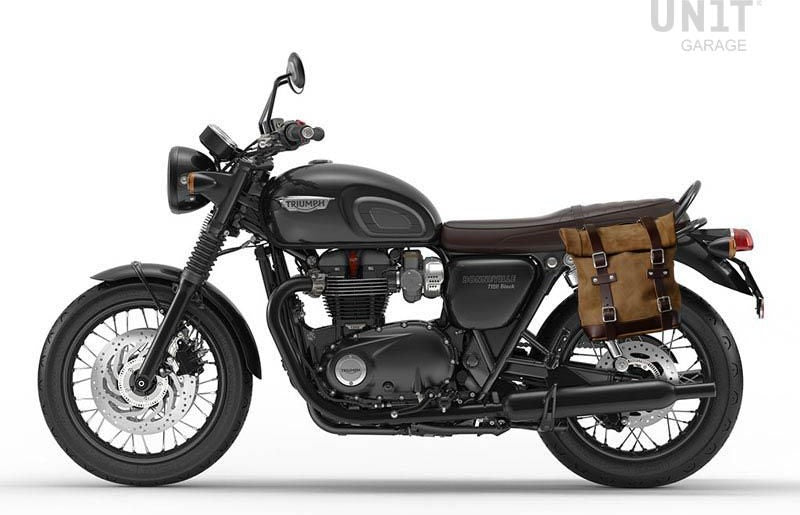 Unitgarage / ユニットガレージ Waxed suede side pannier Scram 22L-30L + Left Subframe Triumph T100 (2017 until now) | U202-1011SX