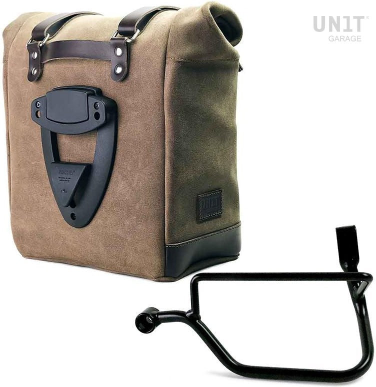 Unitgarage / ユニットガレージ Waxed suede side pannier Scram 22L-30L + Left Subframe Triumph Street Twin 900 SX (2016 until now) | U202-1017SX