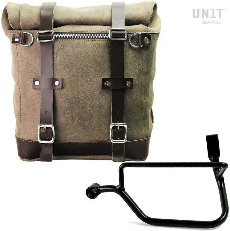 Unitgarage / ユニットガレージ Waxed suede side pannier Scram 22L-30L + Left Subframe Triumph Street Twin 900 SX (2016 until now) | U202-1017SX