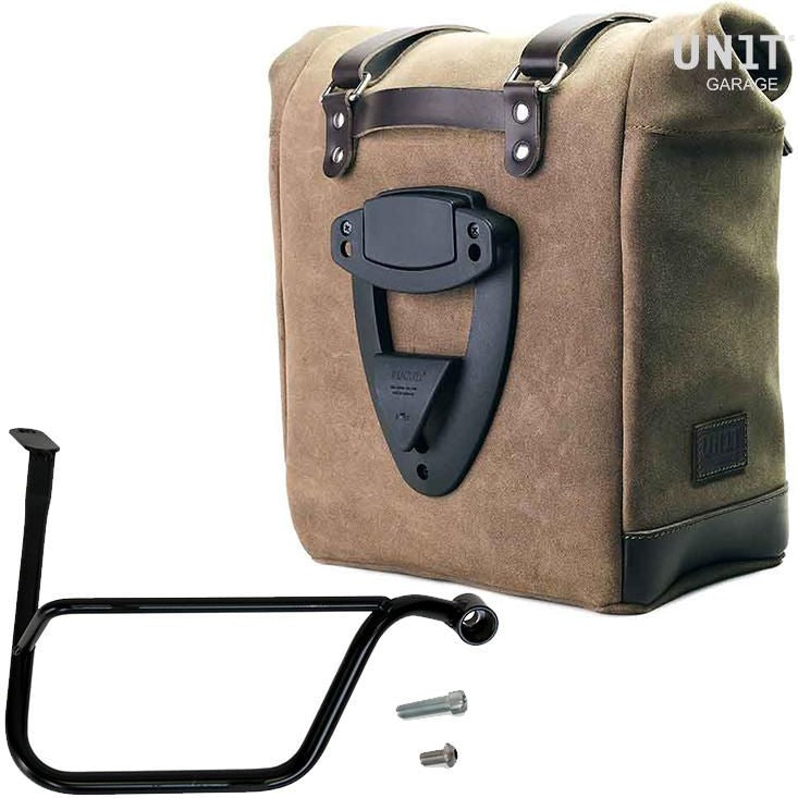 Unitgarage / ユニットガレージ Waxed suede side pannier Scram 22L-30L + Right Subframe Triumph Thruxton & Thruxton R 1200 (2016 until now) | U202-1020DX