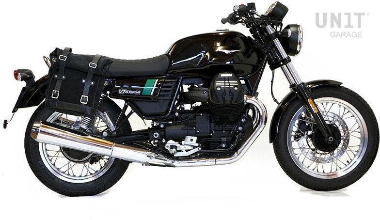 Unitgarage / ユニットガレージ Waxed suede side pannier Scram 22L-30L + Right Subframe Guzzi V7 | U202-2213DX