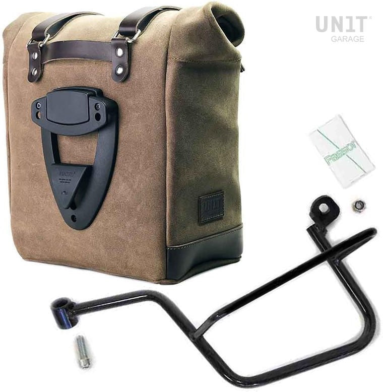 Unitgarage / ユニットガレージ Waxed suede side pannier Scram 22L-30L + Left Subframe Guzzi V7 | U202-2213SX