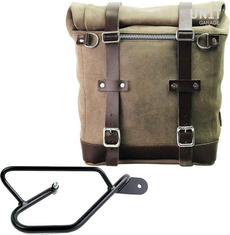 Unitgarage / ユニットガレージ Waxed suede side pannier Scram 22L-30L + Right Subframe Guzzi V9 Bobber | U202-2250DX