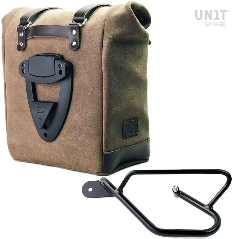 Unitgarage / ユニットガレージ Waxed suede side pannier Scram 22L-30L + Left Subframe Guzzi V9 Bobber | U202-2250SX