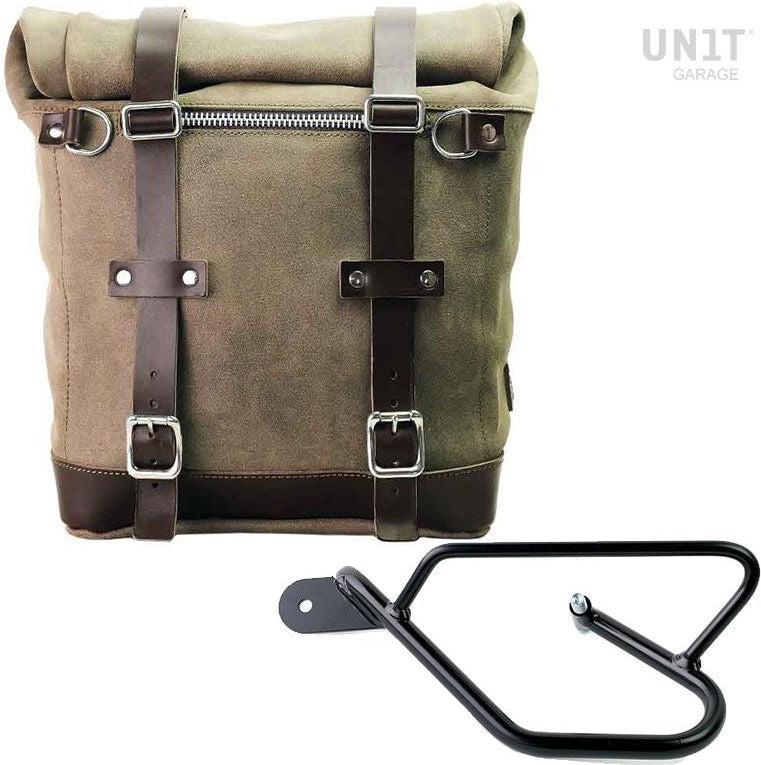 Unitgarage / ユニットガレージ Waxed suede side pannier Scram 22L-30L + Left Subframe Guzzi V9 Bobber | U202-2250SX