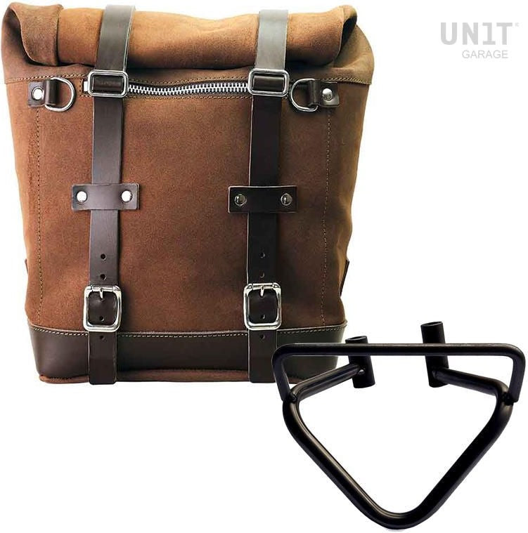 Unitgarage / ユニットガレージ Waxed suede side pannier Scram 22L-30L + Left Subframe husqvarna 401 (2020 until now) | U202-3003SX