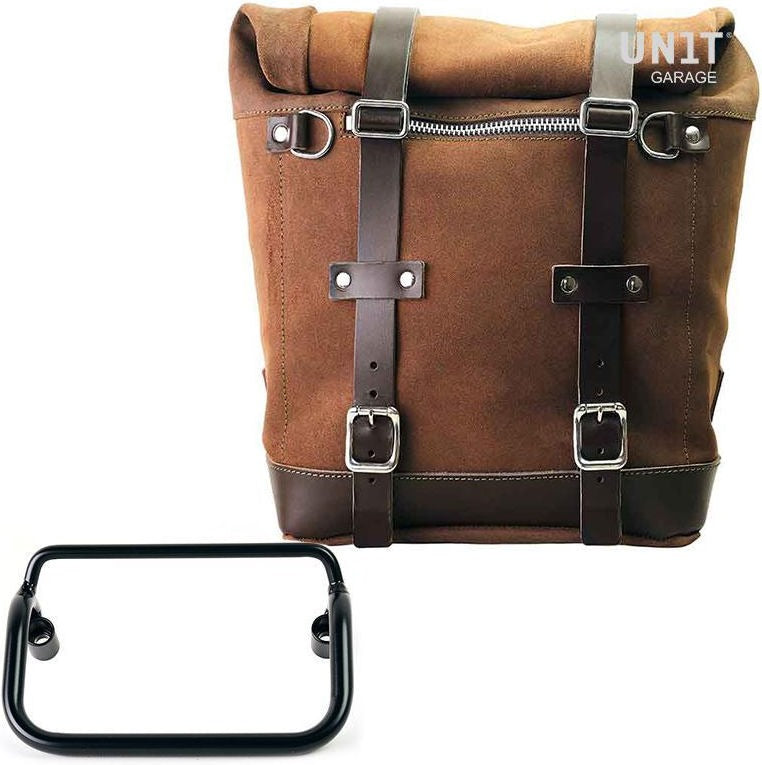 Unitgarage / ユニットガレージ Waxed suede Side Pannier + R18 frame for Fishtail exhaust | U202-3401