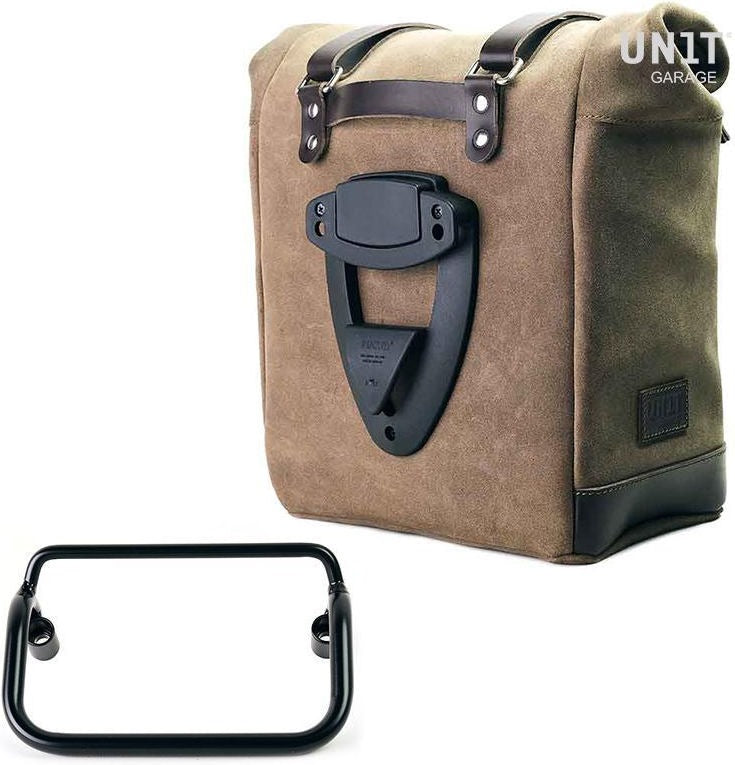 Unitgarage / ユニットガレージ Waxed suede Side Pannier + R18 frame for Fishtail exhaust | U202-3401