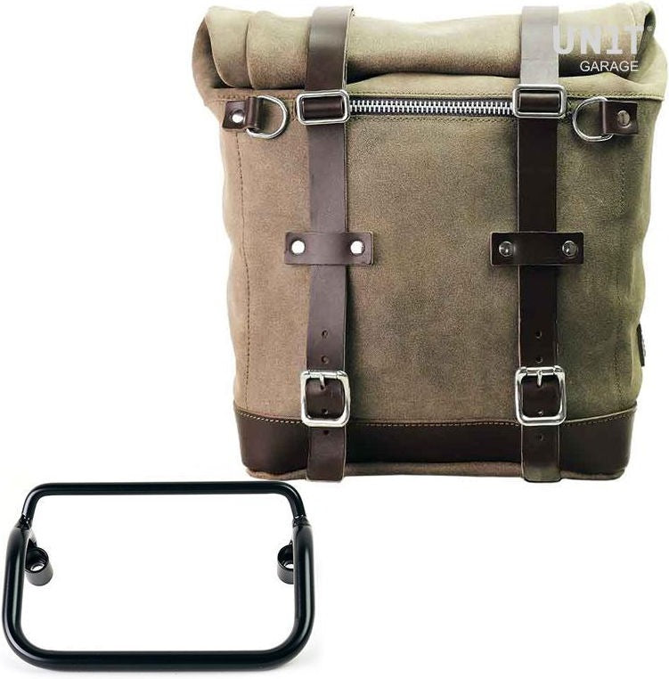Unitgarage / ユニットガレージ Waxed suede Side Pannier + R18 frame for Fishtail exhaust | U202-3401