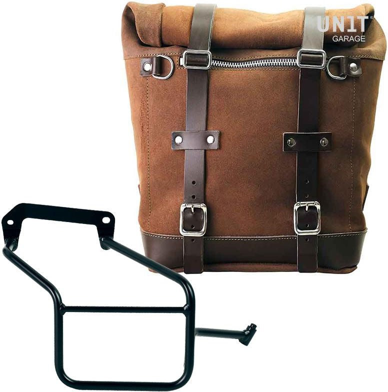 Unitgarage / ユニットガレージ Waxed suede side pannier Scram 22L-30L + Right Subframe Aprilia Tuareg 660 | U202-3600DX