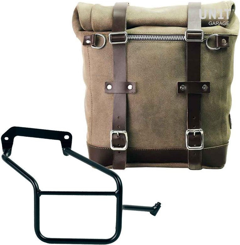 Unitgarage / ユニットガレージ Waxed suede side pannier Scram 22L-30L + Right Subframe Aprilia Tuareg 660 | U202-3600DX