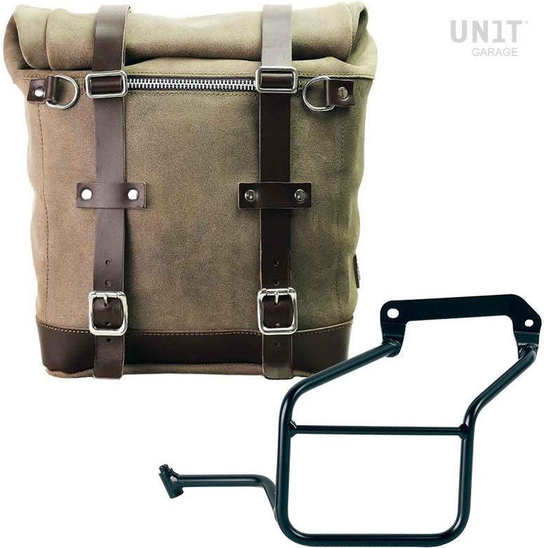 Unitgarage / ユニットガレージ Waxed suede side pannier Scram 22L-30L + Left Subframe Aprilia Tuareg 660 | U202-3600SX