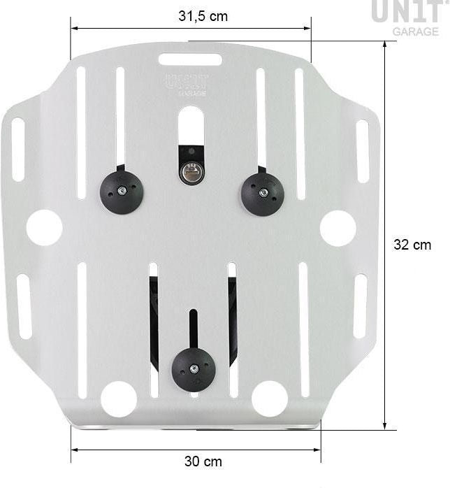 Unitgarage / ユニットガレージ Aluminum bag holder with adjustable front in Hypalon and Quick Release System + subframe | UG007-U000-3800