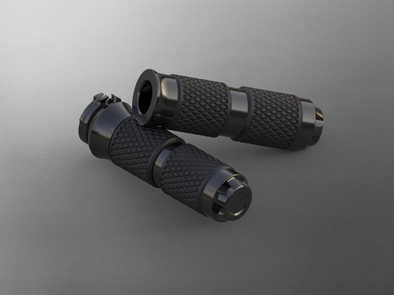 Wunderkind (ワンダーカインド) グリップセット1 Harley ride by wire デザイン 'スター' シャイニーブラック| 106532-F22