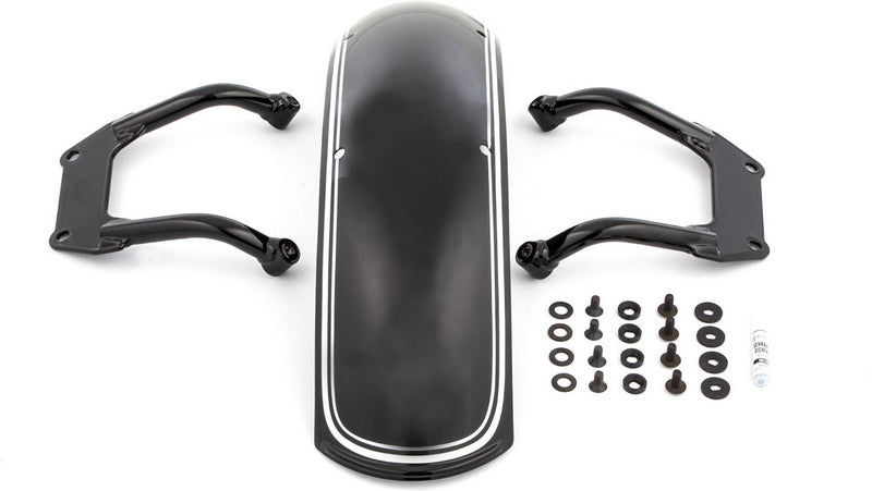 Wunderlich / ワンダーリッヒ Front fender »RockBob« - Blackstorm Metallic - white striped | 18090-003