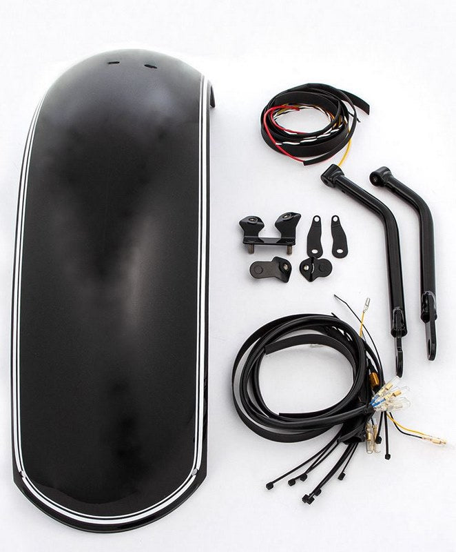 Wunderlich / ワンダーリッヒ Rear fender »RockBob« - Blackstorm Metallic - white striped | 18710-003