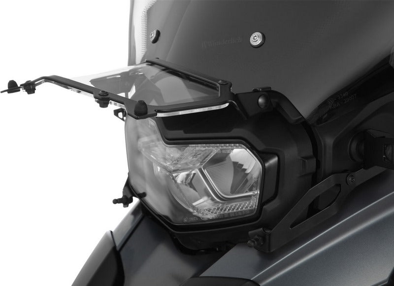 Wunderlich / ワンダーリッヒ Headlight protector foldable »CLEAR« - With screen reinforcement bracket - black | 25851-302