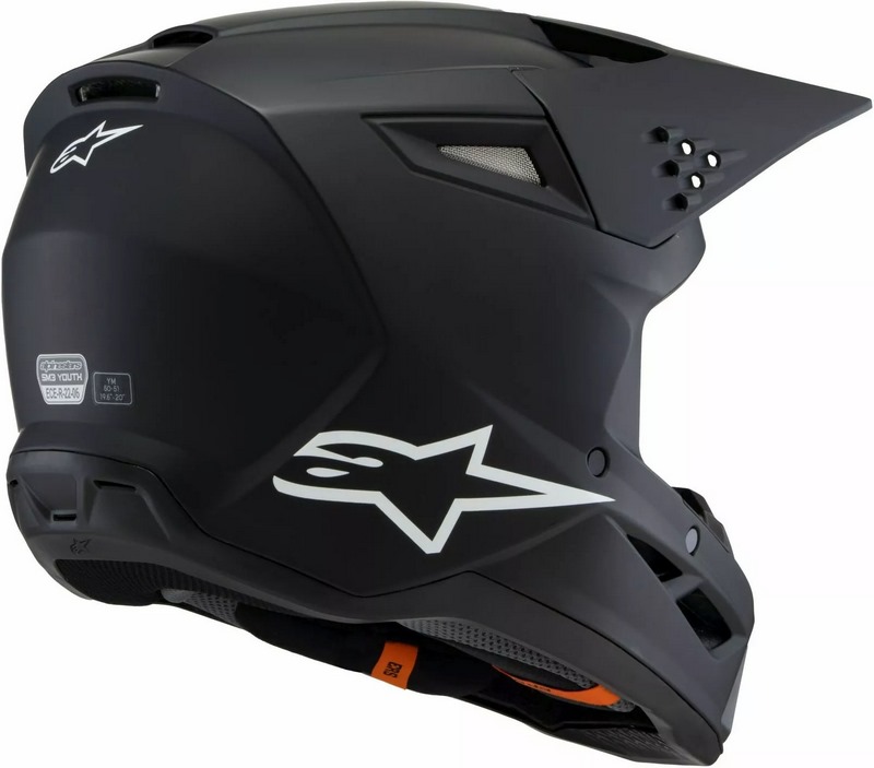 Alpinestars Youth S-M3 Solid Helmet, Black, Size S | 8302425 Alpinestars Youth S-M3 Solid Helmet, Black, Size S | 8302425