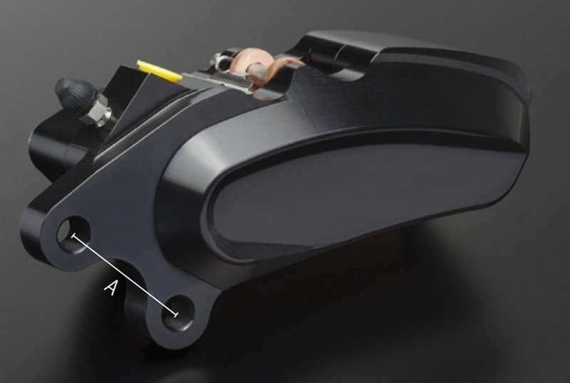 ABM / エービーエム Brake calliper isaac4 6-piston - RIDE HAND SIDE - bracket 40 mm, without brake pad, カラー: クロームメッキ | 100293-F13