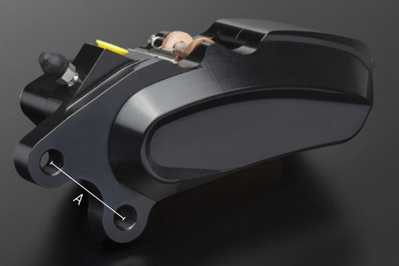 ABM / エービーエム Brake calliper isaac4 6-piston - RIDE HAND SIDE - bracket 87.5 mm HD, without brake pad, カラー: クロームメッキ | 100294-F13
