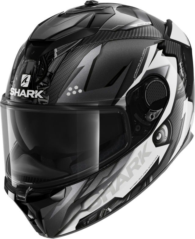 シャーク フルフェイスヘルメット SPARTAN GT カーボン URIKAN カーボン アンスラサイト ホワイト/DAW HE7012DAW  ユーロネットダイレクトバイク用品通販店