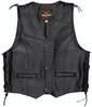 Held / ヘルド Patch Leather Vest, Black, | 5472-00-1-L