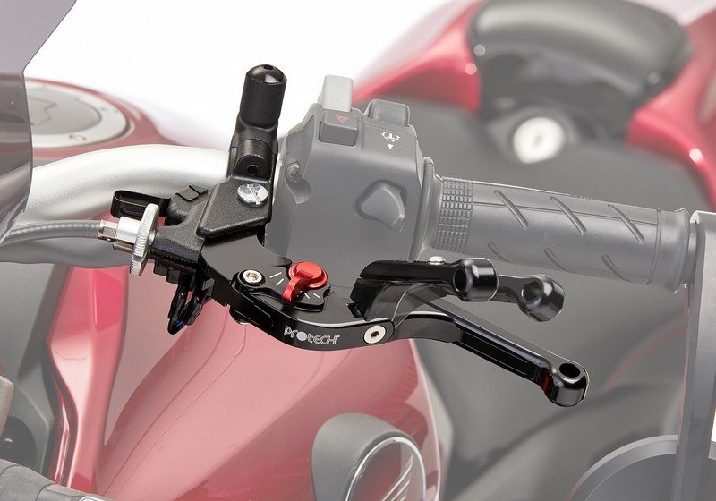 Protech / プロテック clutch lever Sport distance and length adjustable I foldable, Black/Red | 65802026