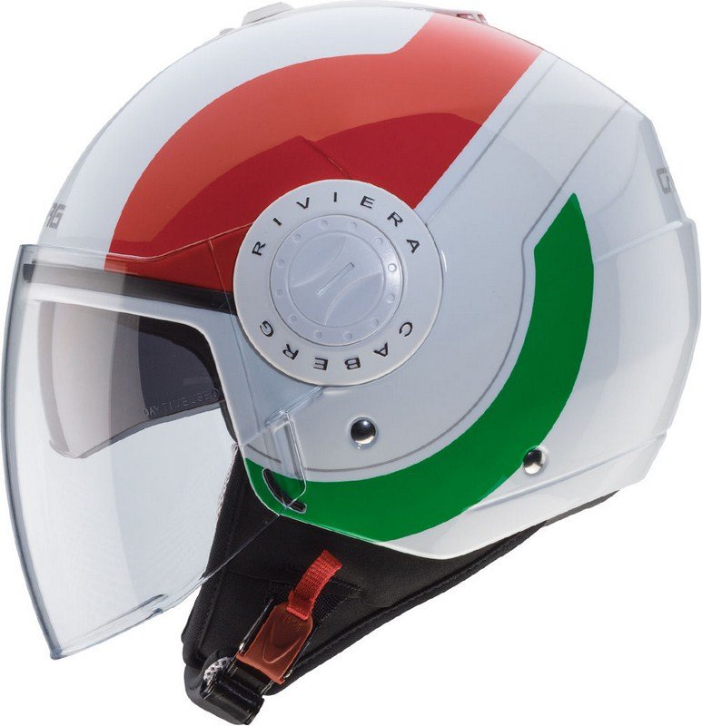 Caberg (カバーグ) RIVIERA V3 オープンフェイス ヘルメット ホワイト/グリーン/レッド