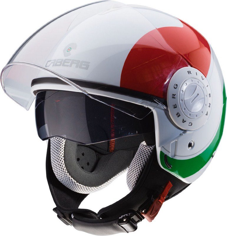Caberg (カバーグ) RIVIERA V3 オープンフェイス ヘルメット ホワイト/グリーン/レッド