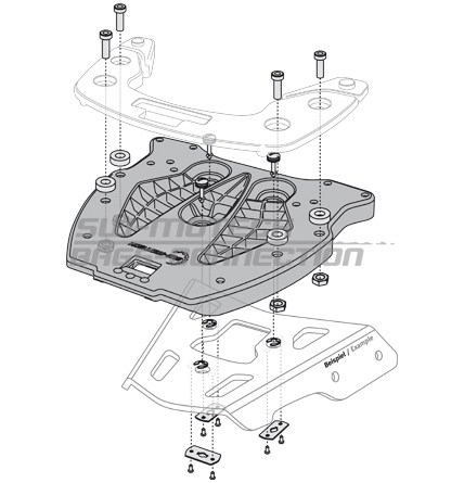 SW-MOTECH / SWモテック クラウザートップケース用アダプタープレート（他にクラウザーのK-Wingが必要です） | GPT.00.152.420