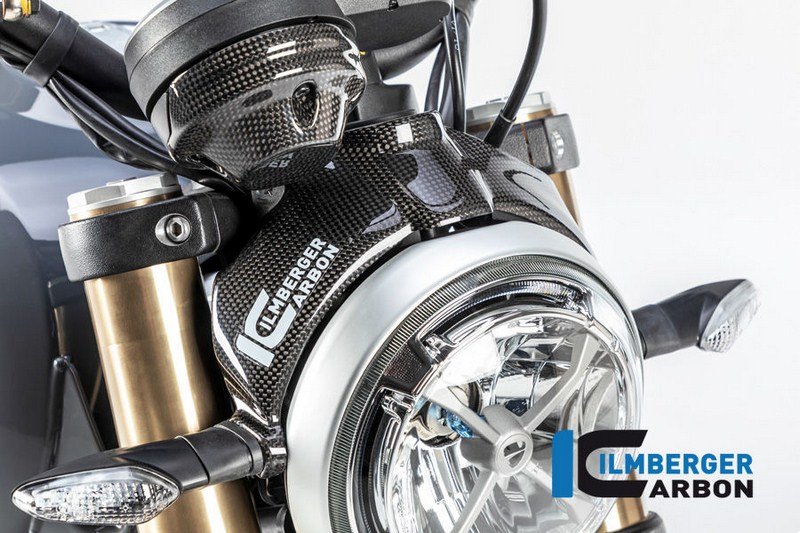 ILMBERGER / イルムバーガーカーボンパーツ ヘッドライトカバー グロス surface Ducati Scrambler 1100 from 2017 | LDO.014.DS11G.K