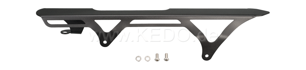 Kedo Competition Chain Guard, black plastic-coated aluminum, including mounting material. | 30727