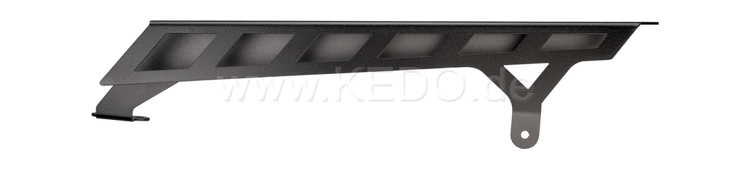 Kedo T7 aluminum Chain Guard, short sporty optic, made of sturdy 2mm aluminum, matt black coated, Including mounting material | 31053