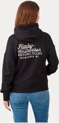 Harley-Davidson Women'S Valley Rumblers V-Neck Pullover Hoodie, Black Beauty | 96667-23VW