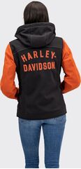 Harley-Davidson Deflector Hooded Riding Fleece For Women, Black/Vintage Orange | 97120-22VW