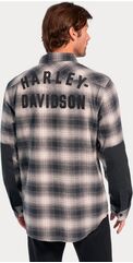 Harley-Davidson Men'S Safari Flannel, Black Plaid | 96121-23VM