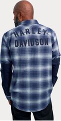 Harley-Davidson Shirt-Woven, Blue Plaid | 96122-23VM