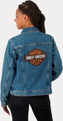 Harley-Davidson Women'S Essential Bar & Shield Denim Jacket, Medium Indigo | 99040-23VW