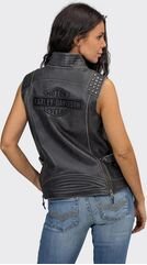 Harley-Davidson Women'S Electra Studded Leather Vest, Black | 97005-22VW