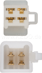 Kedo 4-Pin Connector Housing with snap-in nose incl 2x4 Connector Type 110 (Alternative see Item 28526) | 41525-4