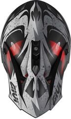 GIVI / ジビ Off-Road Helmet 60.1 GLOOM Matte Black/Titanium/Red, Size 61/XL | H601FGLBR61