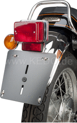 Kedo License Plate Pad for original taillight and Euro License Plate, 2mm aluminum black coated, needs original rubber buffer item 50167 | 50158