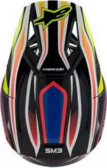 Alpinestars / アルパインスターズ ユース用 S-M3 Wurx ヘルメット ブラック, イエロー, ブルー | 8302125-1574