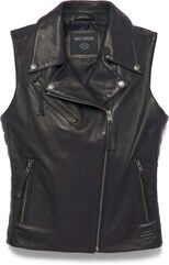 Harley-Davidson Women'S Electric Leather Vest, Black Beauty 2 | 97040-22VW